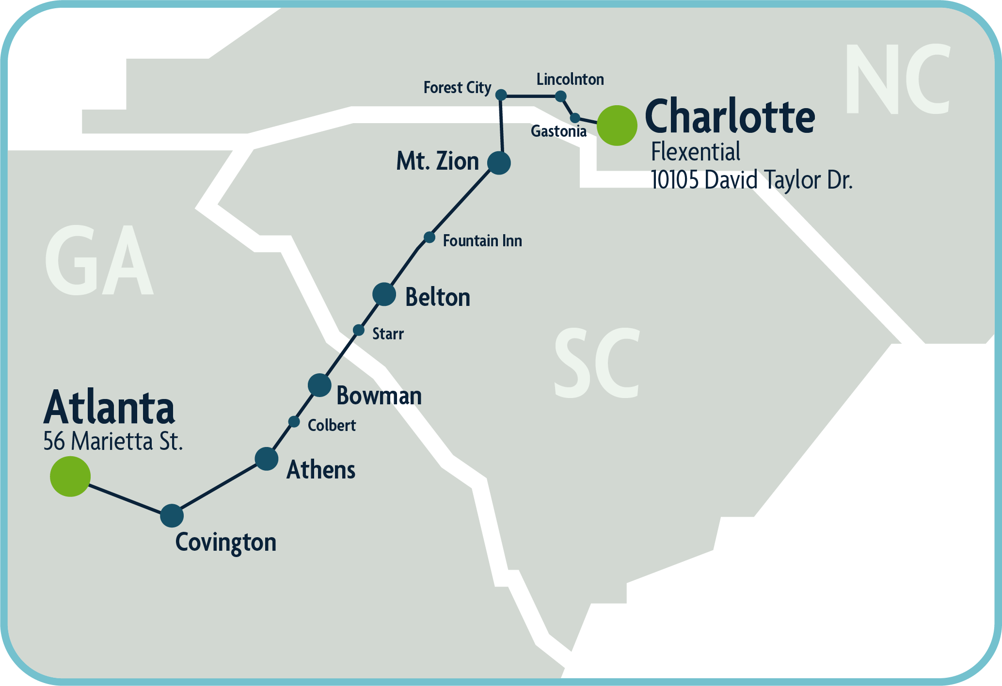 Map Of North Carolina To Atlanta Flixbus N2470 Route: Schedules, Stops