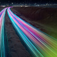 Colorful flowing wires